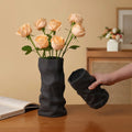 INS Nordic Creative Ceramic Flower Vase  White  Black Desktop Ceramic Vase