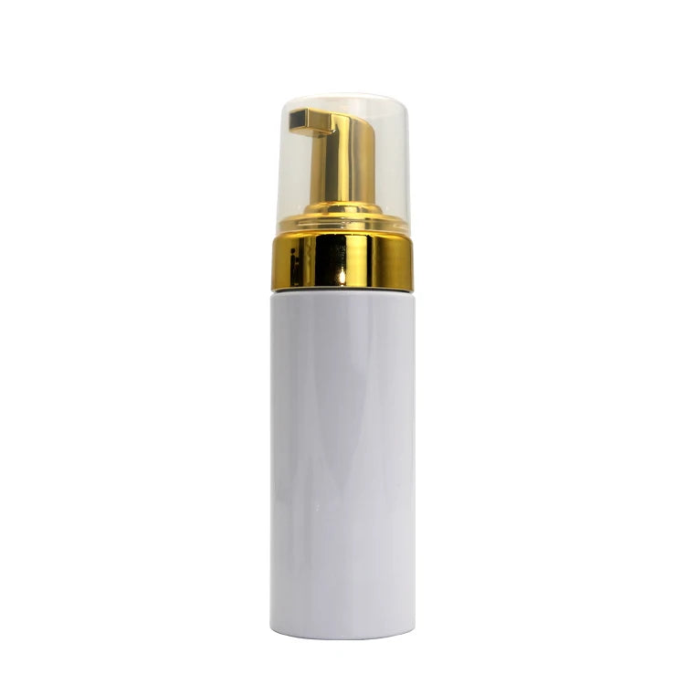 Fuyun 100ml Gold Plastic Foam Mouth Soap Bottle with Pump Sprayer Cosmetic Packaging
