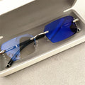 UV400 Small Rectangle Polygon TR90 Rimless Diamond Lunett Photogray Antireflet 2026 Anti Blue Light Photochromic Glasses Women