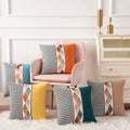 Ins Stitching Pillowcase Chenille Houndstooth Geometric Diamond Jacquard Sofa Pillow Living Room Sofa Cushion Pillowcase