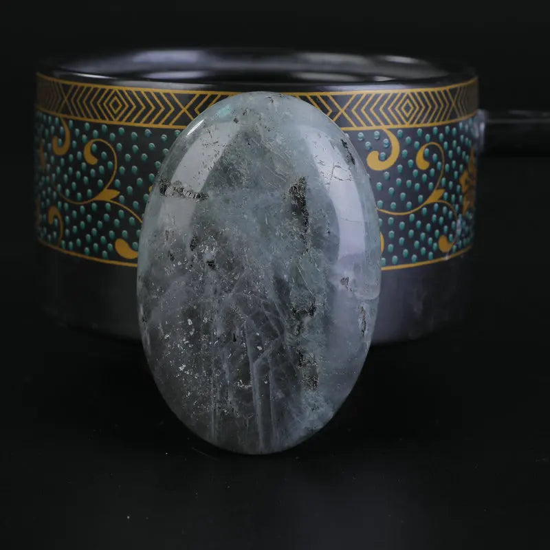 DIY Natural Healing Crystal Labradorite Palm Stone Gemstone Oval Meditation Palm Stone