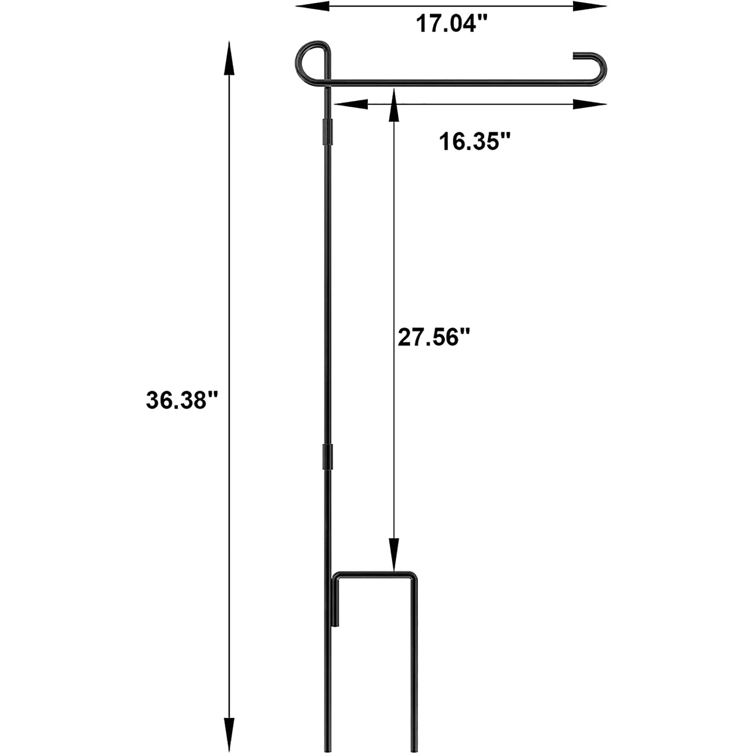 Wholesale 36.5X16.5inch Iron Garden Flag Pole with Custom Logo Seasonal Cloth Flag Holder