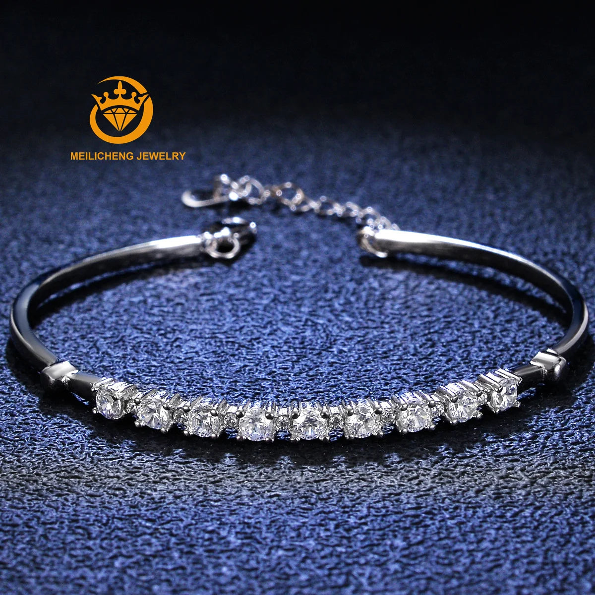Factory Wholesale Glamour Fashion Vvs1 D Color 0.9Carat Moissanite Bracelet 925 Sterling Silver Fine Jewelry for Women