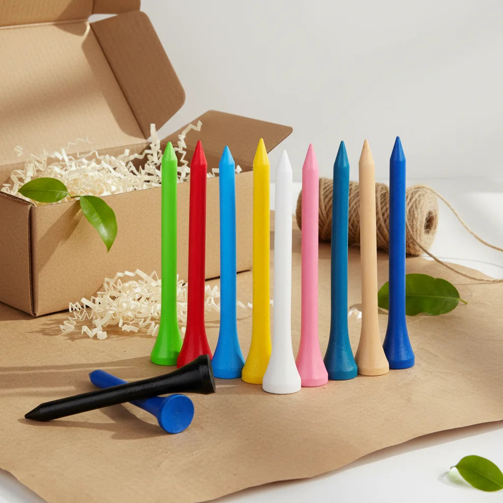 Colorful Non-Breakable Bamboo/Wood Golf Tees Durable Outdoor Sports Accessories Eco-Friendly Natural Material Wholesale