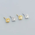 New Design S925 Sterling Silver CZ Flower Charm Stud Earrings for Women YHE0525