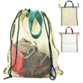Mesh Drawstring Bag With Tote for Swimming Gym Sports Equipment Balls Beach Scuba Diving Snorkeling Shoes Laundry