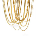 G2195 Wholesale Collar De Acero Inoxidable Stainless Steel 18K Gold Plated Multi Layer Flat Snake Chain Fashion Jewelry Necklace