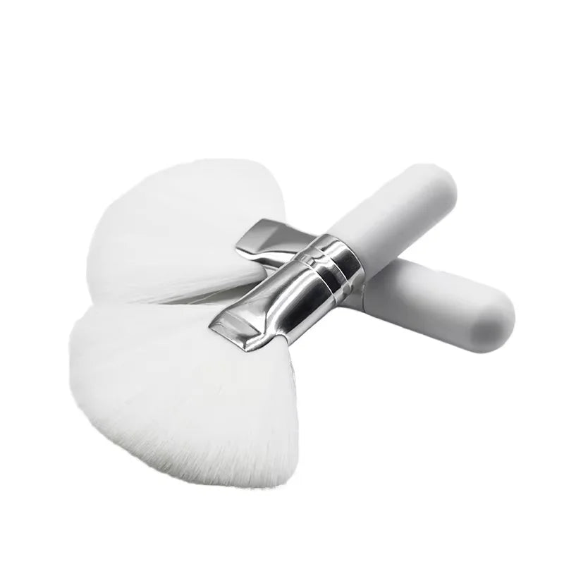 Wholesale Custom Facial Fan Brush Spa Fan Brushes Cruelty Free Goat Hair Opp Bag Synthetic Hair Professional Brush Makeup