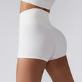 Women's High Waist Seamless Gym Shorts Wholesale Fitness Clothing 78% Nylon Stretch Slim Sexy Sporty Bottoms Elastic Waist