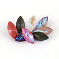Factory Wholesale K9 Horse Eye Point Back Crystal Glass Loose Navette Shape Rhinestone for Shoes Bags Nail Art