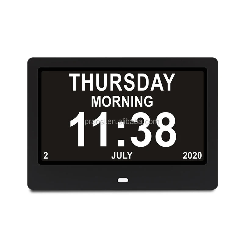 2026 Best Selling Auto Dimming Lcd Photo Frame Video Playback Wifi Function Netherlands 7 Inch Digital Dementia Clock