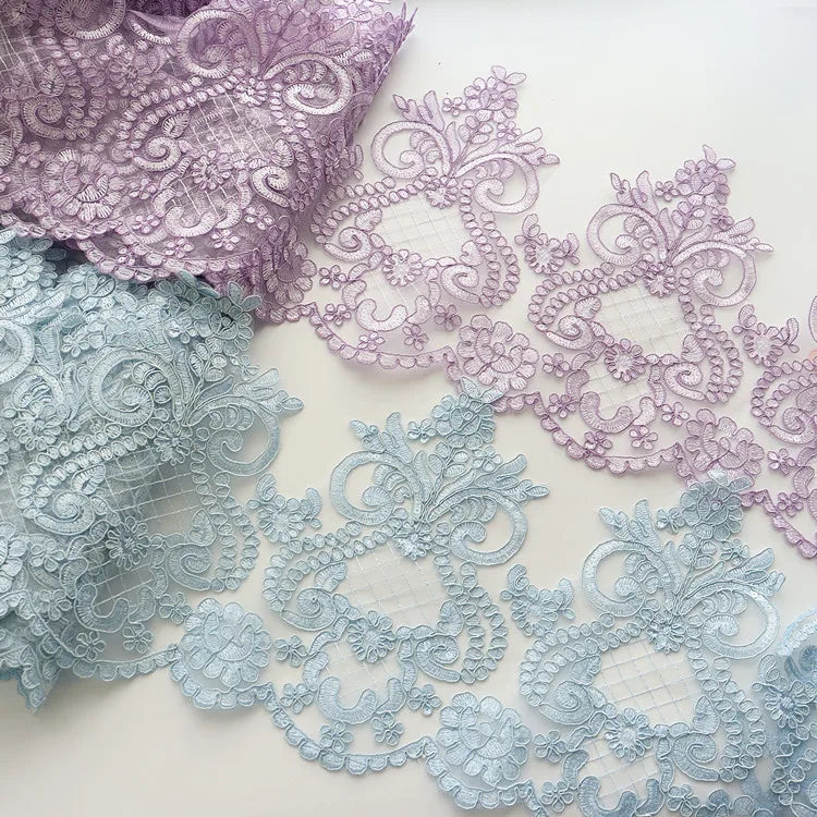 New Sequin Embroidery Lace Border for DIY Wedding Dress & Accessories for Sewing Shoes & Bags