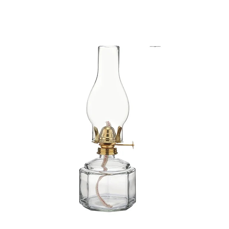 Handmade Vintage Large Glass Kerosene Oil Lamp Classic Embossed Resin Lantern for Home Decor Wedding Parties Customizable Indoor
