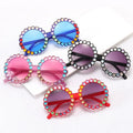 Creative Trendy Round Shape Diamond Children Sunglasses Birthday Party Kids Eyewear MegaBDM