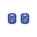 Classic Geometric Square Earrings 925 Sterling Silver Sea Blue Enamel Crushed Ice Cut Zircon Earrings for Women Party Jewelry