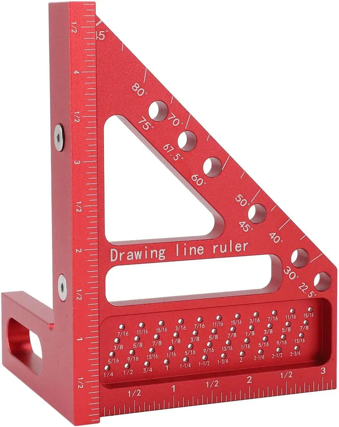 Ruler 3D Multifunctional Triangle Hole Measuring Accurate Woodworking Ruler DIY Projects Durable Woodworking Ruler