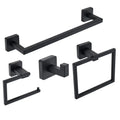 Home 4-Piece Stainless Steel Bathroom Towel Rack Set Wall Mounted Bath Ball Holder Black Toilet Paper Roll Holder for Home Hotel