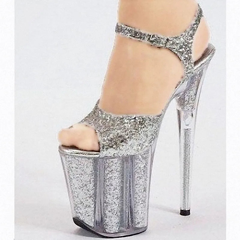 Red Platform Stiletto 20 cm Banquet Wedding Shoes Fashion Sexy Striptease High-heeled Sandals Heels Dance