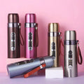 Factory Wholesale 500ML Insulated Sport Bottle 304 Stainless Steel Gym Cup with Strap Bullet Vacuum Flask Thermal Thermoses