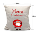 12 Inches Sublimation Blank Christmas Linen Pocket Pillow Case Book Pocket Pillow Case