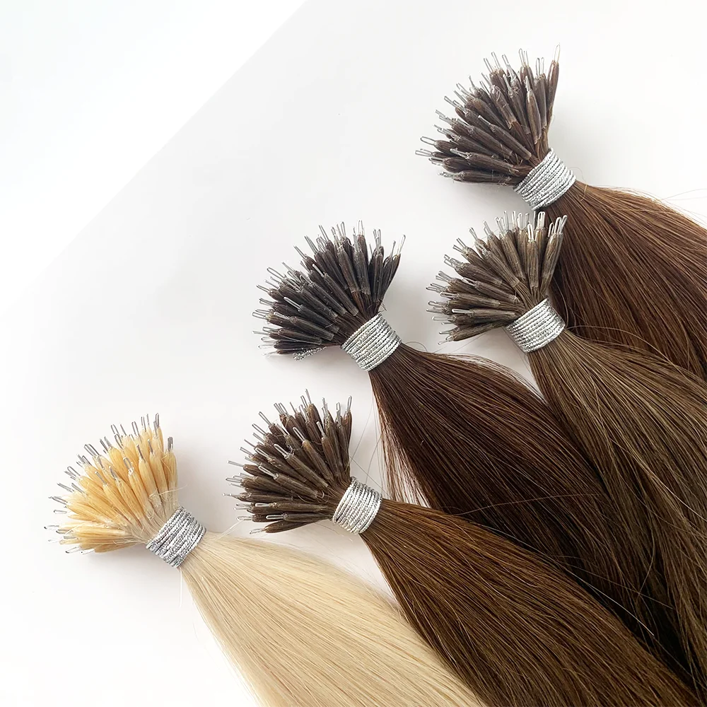 Fast Delivery Russian Virgin Full Cuticle Nano Ring Keratin Tip Human Hair Extensions