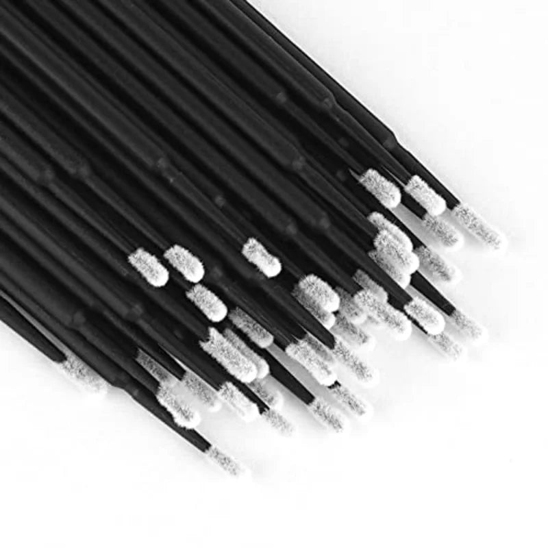 100pcs/bag Disposable Micro Brushes Eyelash Extension Cleaning Swabs Lash Lift Glue Remover Applicators Fiber Head Makeup Tool