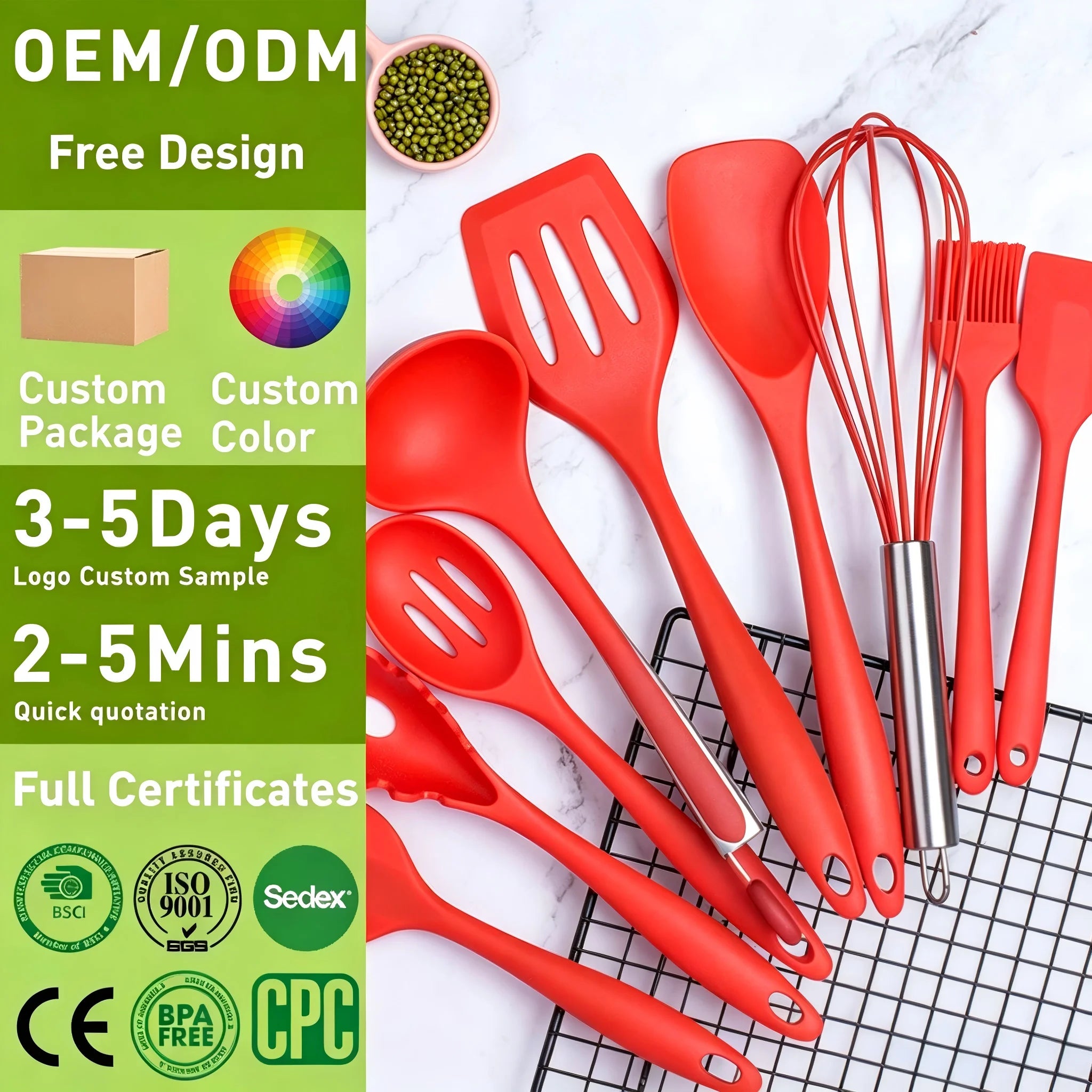 Accessories Light Duty Kitchen Utensils Set Kitchen Accessories Cookware Set Wholesale 10 Pcs Silicone Kitchen Utensil Set
