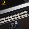 Iced Out Jewelry Heart Infinity Hip Hop Sparkle 925 Sterling Silver VVS Moissanite Diamond Cuban Link Bracelet