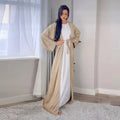 Modest Khimar Open Abaya Solid Round Neck Polyester Abaya Dress ForTurkish Women MQ058