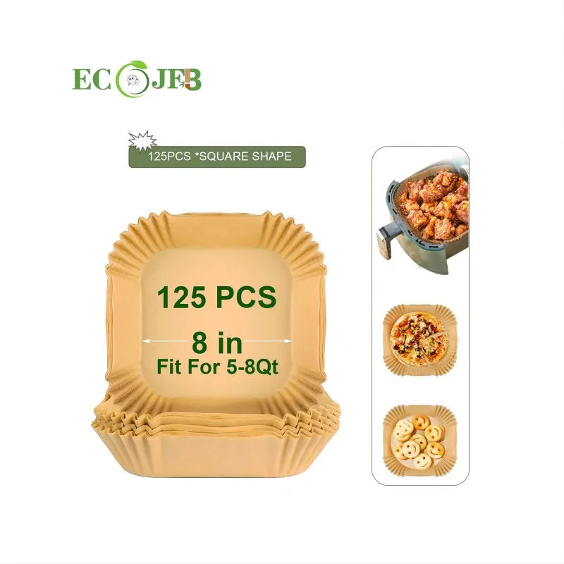 125pcs 8inch Air Fryer Disposable Square Paper Liner