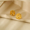 Trendy Gold Plated Stainless Steel Stylish Geometric Drop Earrings for Party Gift Pleated Round Stud Earring
