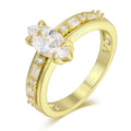 Wholesale Rings Custom 925 Sterling Silver Rings Jewelry 18K Gold Plated Cubic Zirconia Promise Rings Brass Jewelry for Women