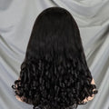 2024 New Fashion 300% Loose Wave Wigs Hot Sell Human Hair 13x4 Full Lace Frontal Wig 24 Inch Natural Black Color