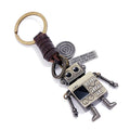 Retro Knitting Leather Key Chain Hands and Feet Can Be Mobile Robot Cowhide Key Chain Creative Girls Bag Pendant Keychain gift