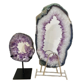 Wholesale Natural Amethyst Cluster Crystal Amethyst Geode Slice With Stand for Home Decoration