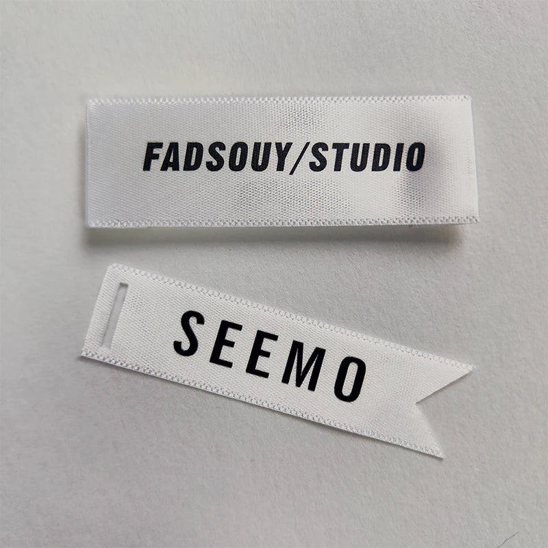 Custom Brand Logo Heat Transfer Printing Neck Label for Clothing