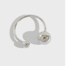 Handmade Vintage Small Big Ball Open Rings for Women 925 Sterling Silver Fine Jewelry