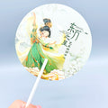 Round Shape PP Hand Fan Custom Cheap Advertising Offset Printed Hot Stamped Plastic Hand Fan for Promotions