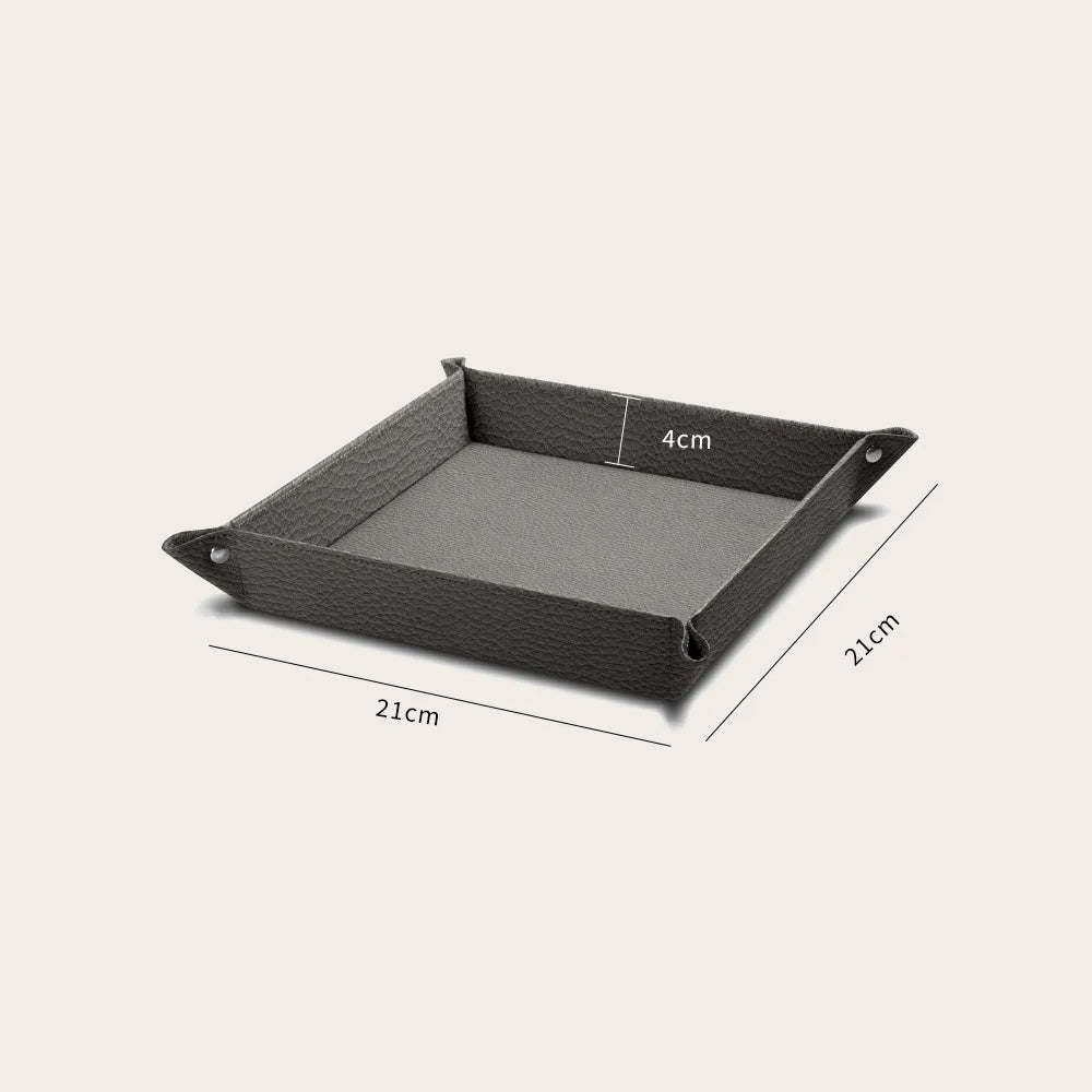 Classic Storage Trays Custom Multi Decorative Serving Dice Jewelry Catchall Storage Holder Genuine  Leather Storage Tray