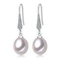 925 Sterling Silver Classic Earring Hooks Real Freshwater Pearl Hook Earring