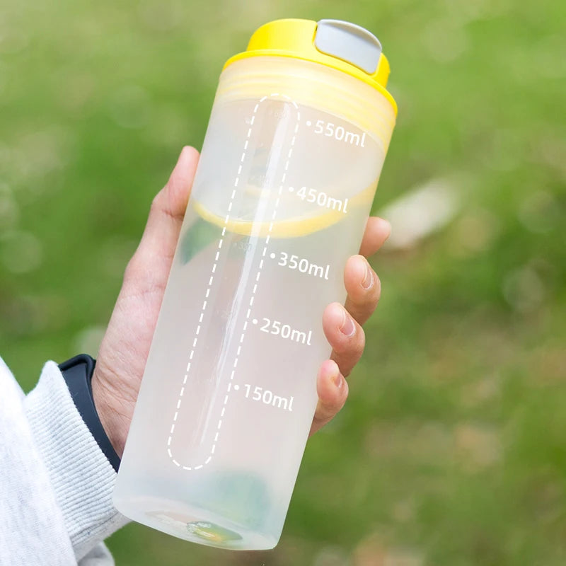 Large Capacity 550ml Portable Sport Bottle Handle Scale BPA Free Leakproof PP Material Direct Drinking Eco-Friendly Applicable