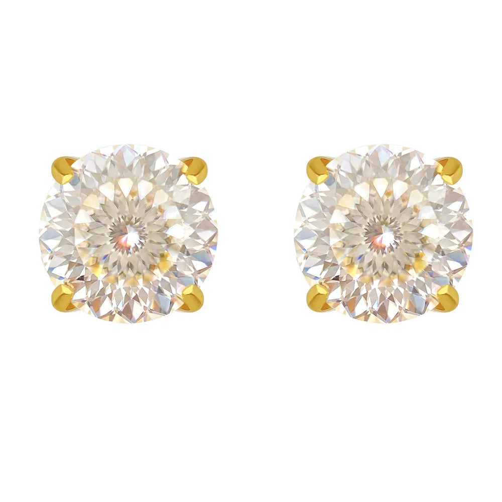 Portuguese Cut Moissanite Earrings 925 Sterling Silver White VVS 0.5/1ct  Stud Moissanite 14K Planted Earring Fine Jewelry