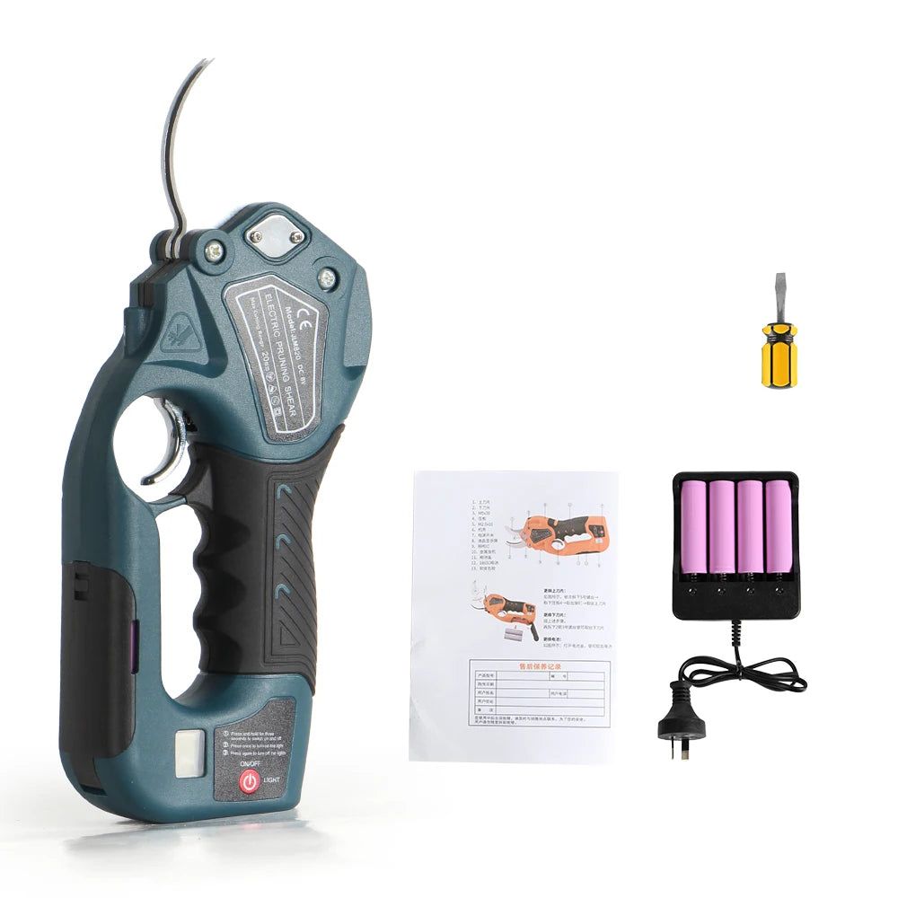 Electric Pruning Shears 20mm Professional Cordless Electric Branch Cutter Scissors Garden Pruning Shears