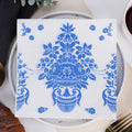 Bohemian Style Printed Blue Flower Paper Napkins Eco-friendly Country Style Disposable Birthday Party Table Decorations Bag
