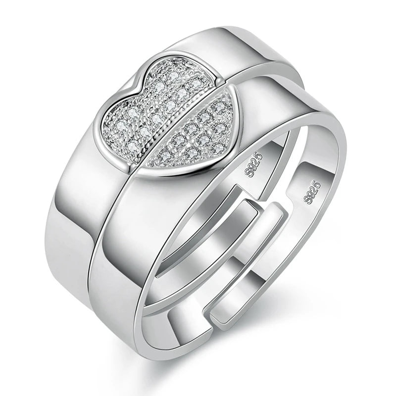 Valentine's Day Gift Wedding Couple Crystal Heart Ring