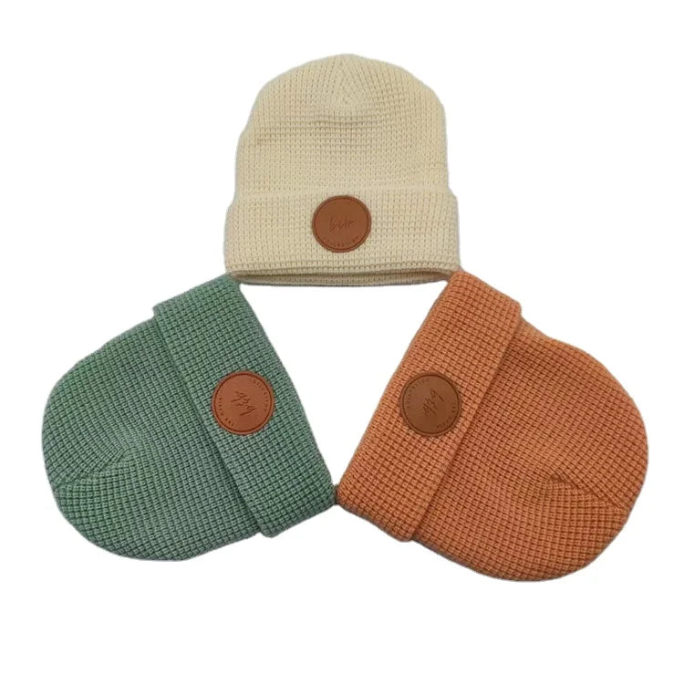 Manufacturer Premium Custom Knitted Winter Waffle Beanie Hats