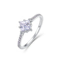 Square Cut Moissanite S925 Silver Ring Dainty Engagement Wedding Promise Ring for Women