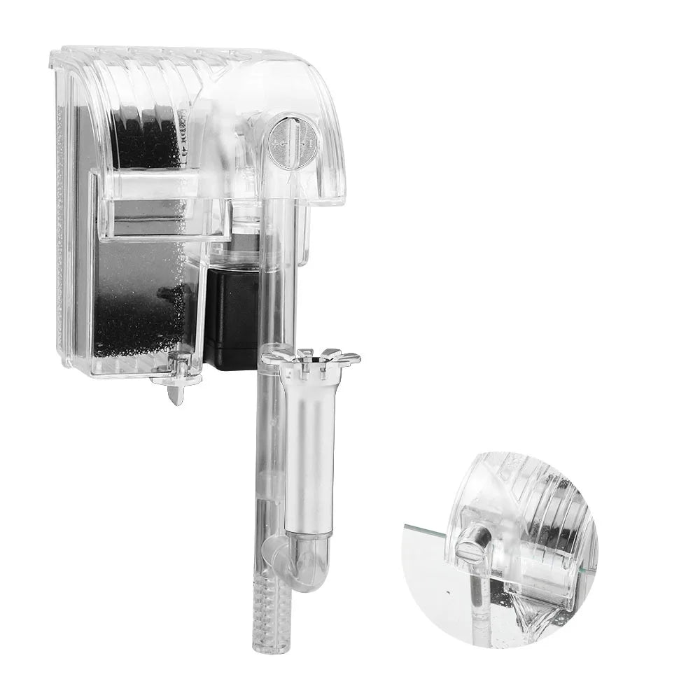 Wholesale Aquarium Filter Wall-Mounted Waterfall Filter External Filter for Fish Tank Oxygen Pump Small Turtle Tank With Cotton