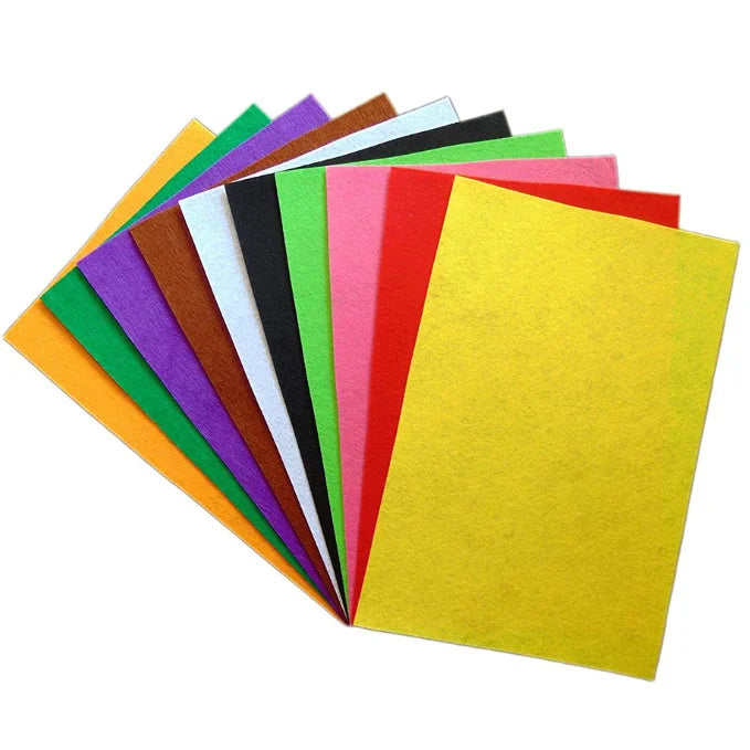 Factory Price Waterproof Breathable Polyester Felt Sheet Sticky Non-Woven Fabric DIY Craft Felt Hard Felt Cloth A4 Size 1mm