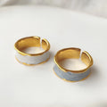 Minimalist High Quality Fashion Jewelry Pvd Gold Plated Open Adjustable Stainless Steel Enamel Rings